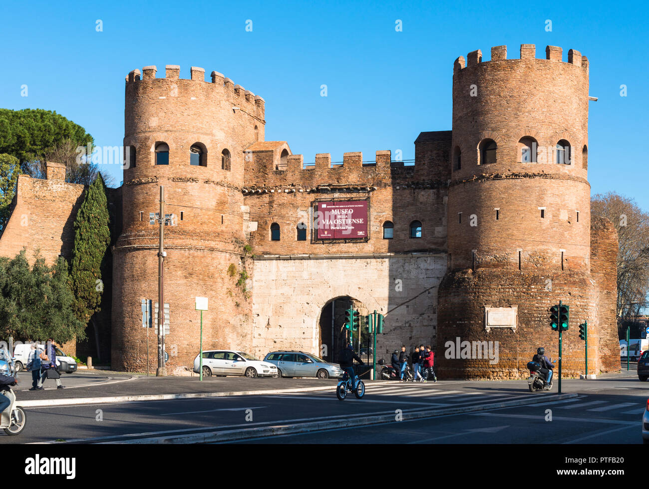 Porta San Paolo, Via Ostiense, Rome, Lazio, Italy, Europe Stock Photo