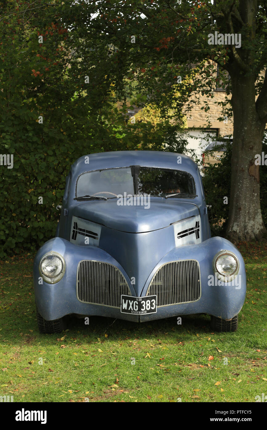 A Studebaker Hot rod parked in a field in the UK. Stock Photo