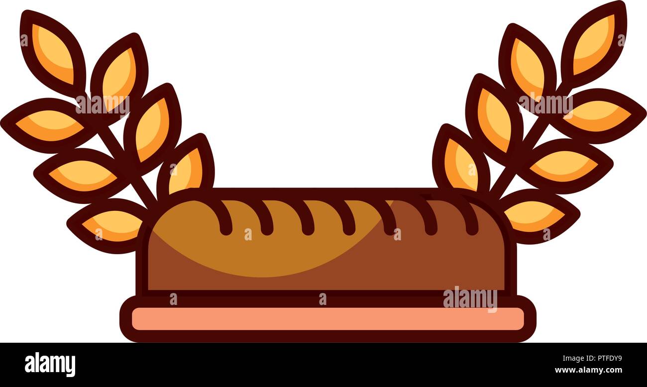 french bread wheat leaves food bakery Stock Vector Image & Art - Alamy