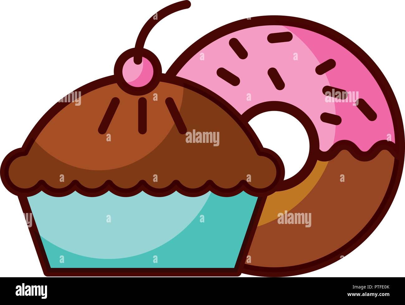 cake and donut sweet food dessert Stock Vector Image & Art - Alamy