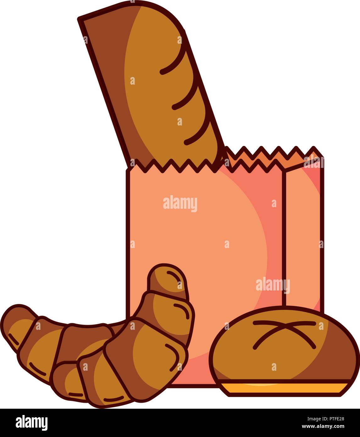food bakery bread bun french and croissant Stock Vector Image & Art - Alamy