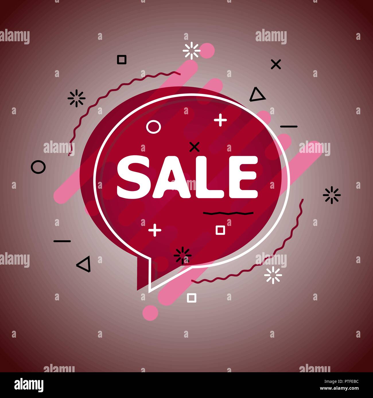 Flat red speech bubble shaped banners, stock vector Stock Vector