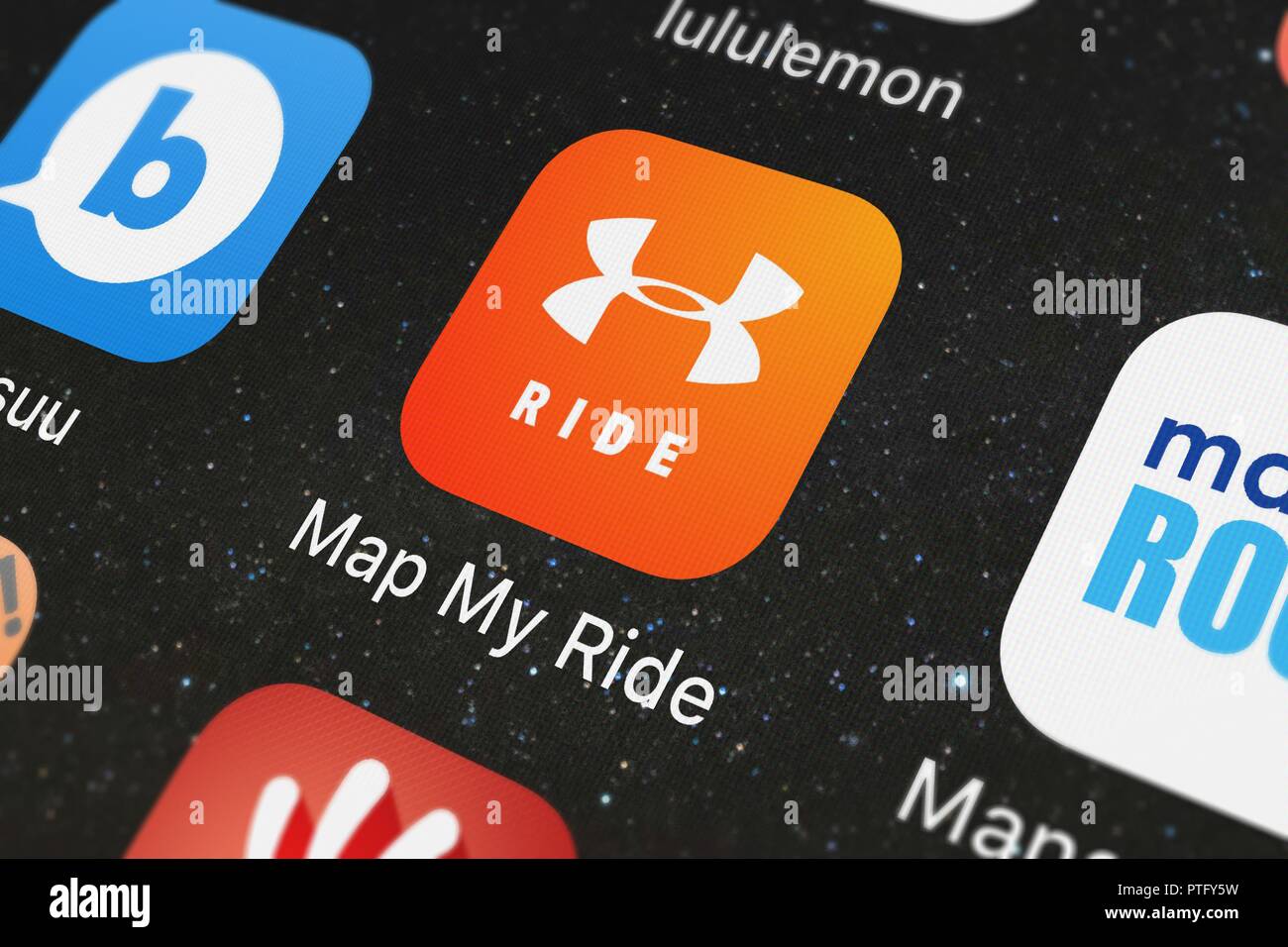 London, United Kingdom - October 09, 2018: Icon of the mobile app Map My  Ride by Under Armour from Under Armour, Inc. on an iPhone Stock Photo -  Alamy