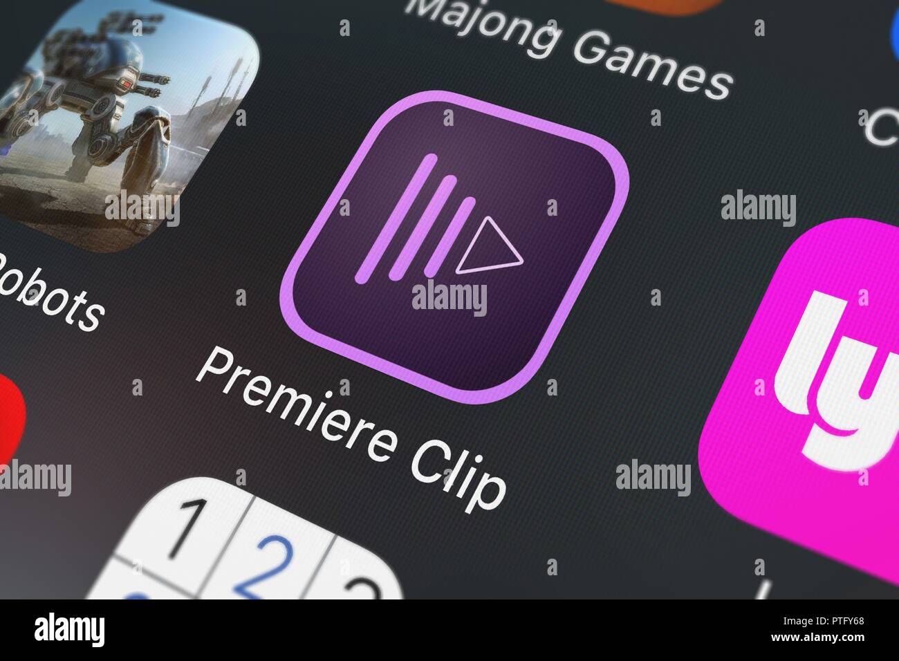 London, United Kingdom - October 09, 2018: Screenshot of Adobe's mobile app  Adobe Premiere Clip Stock Photo - Alamy