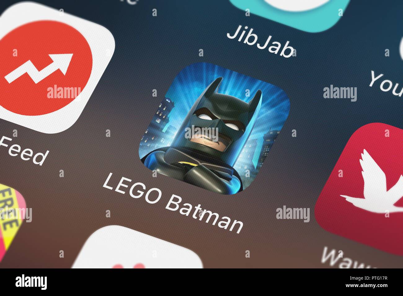 London, United Kingdom - October 09, 2018: Close-up shot of Warner Bros.'s  popular app The LEGO® Batman Movie Game Stock Photo - Alamy