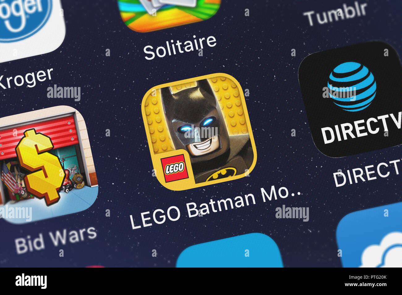 London, United Kingdom - October 09, 2018: Close-up shot of Warner Bros.'s  popular app The LEGO® Batman Movie Game Stock Photo - Alamy