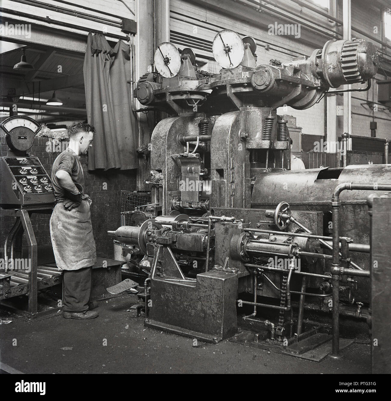1950s Ever Ready Battery Factory Male Worker Standing On The