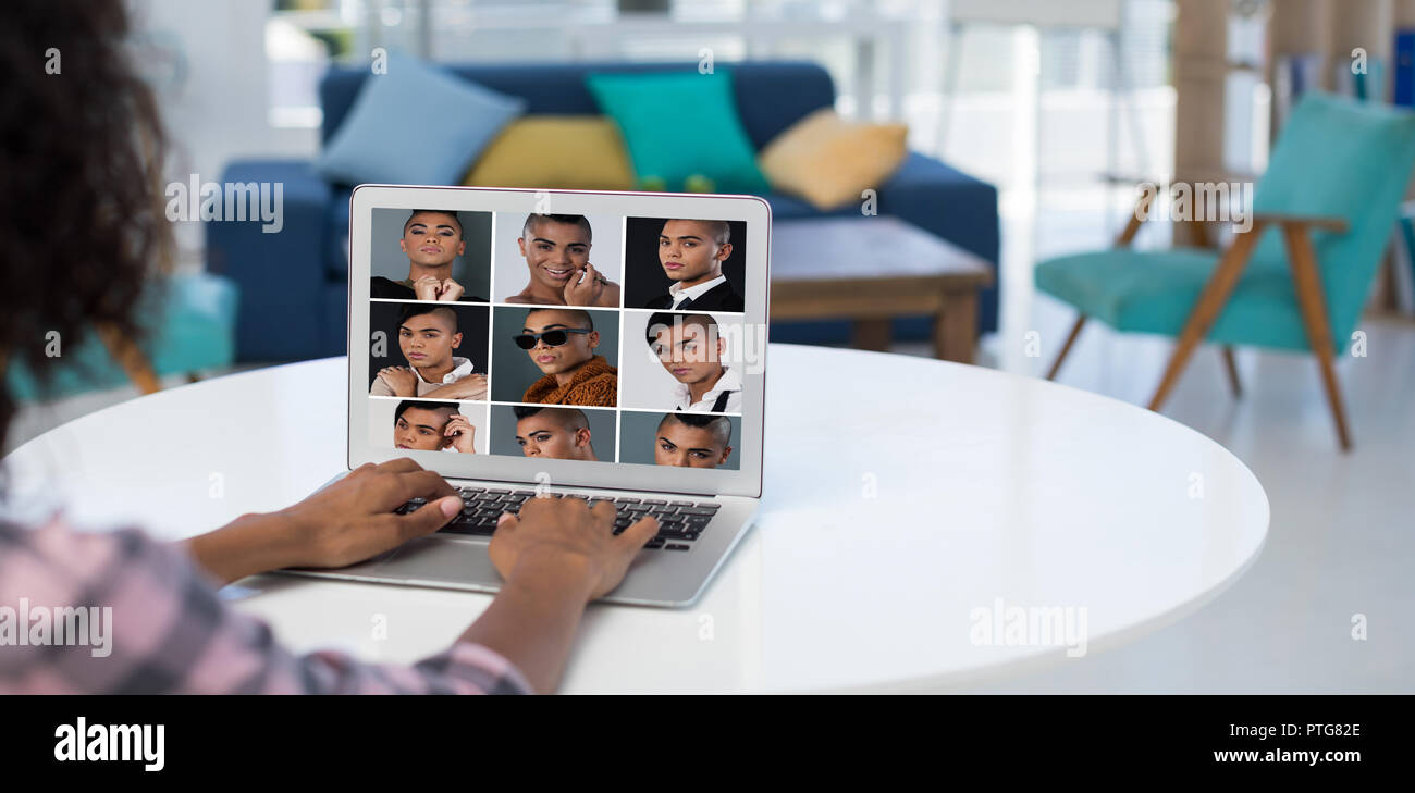 Composite image of people collage portrait 3x3 Stock Photo