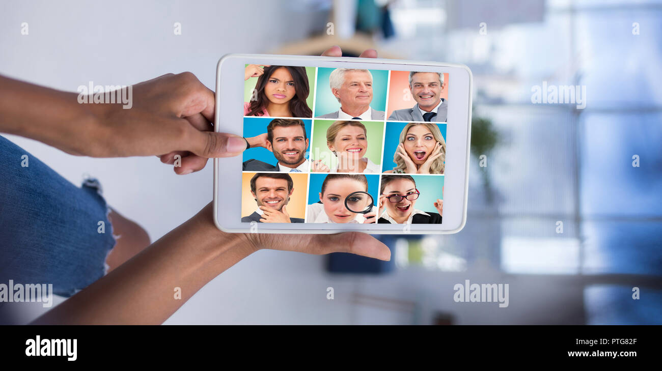 Composite image of people collage portrait 3x3 Stock Photo