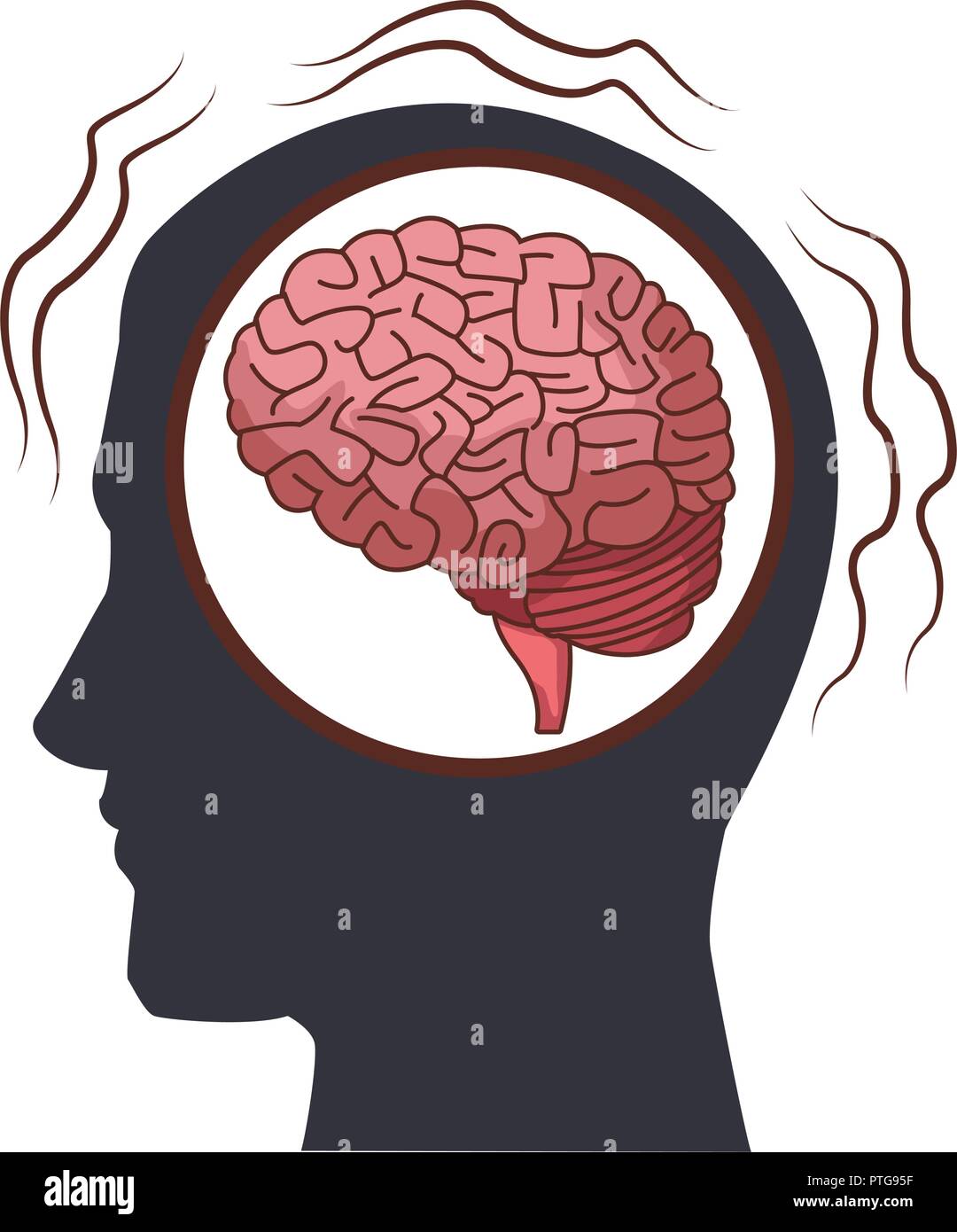 Alzheimer brain inside head silhouette Stock Vector Image & Art - Alamy