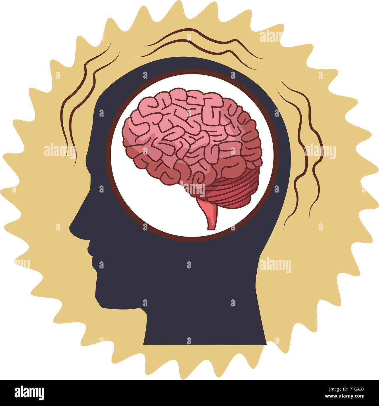 Alzheimer brain inside head silhouette Stock Vector Image & Art - Alamy