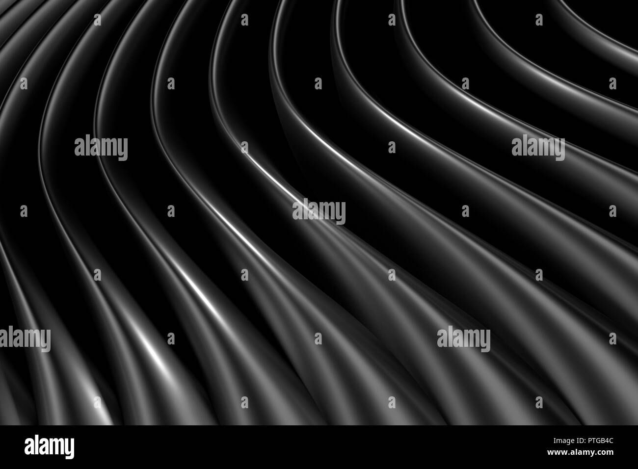 3d rendering of an abstract 3d composition with some black curves Stock ...