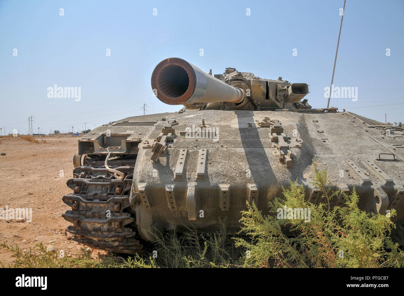 Israeli Merkava tank. Close up Stock Photo