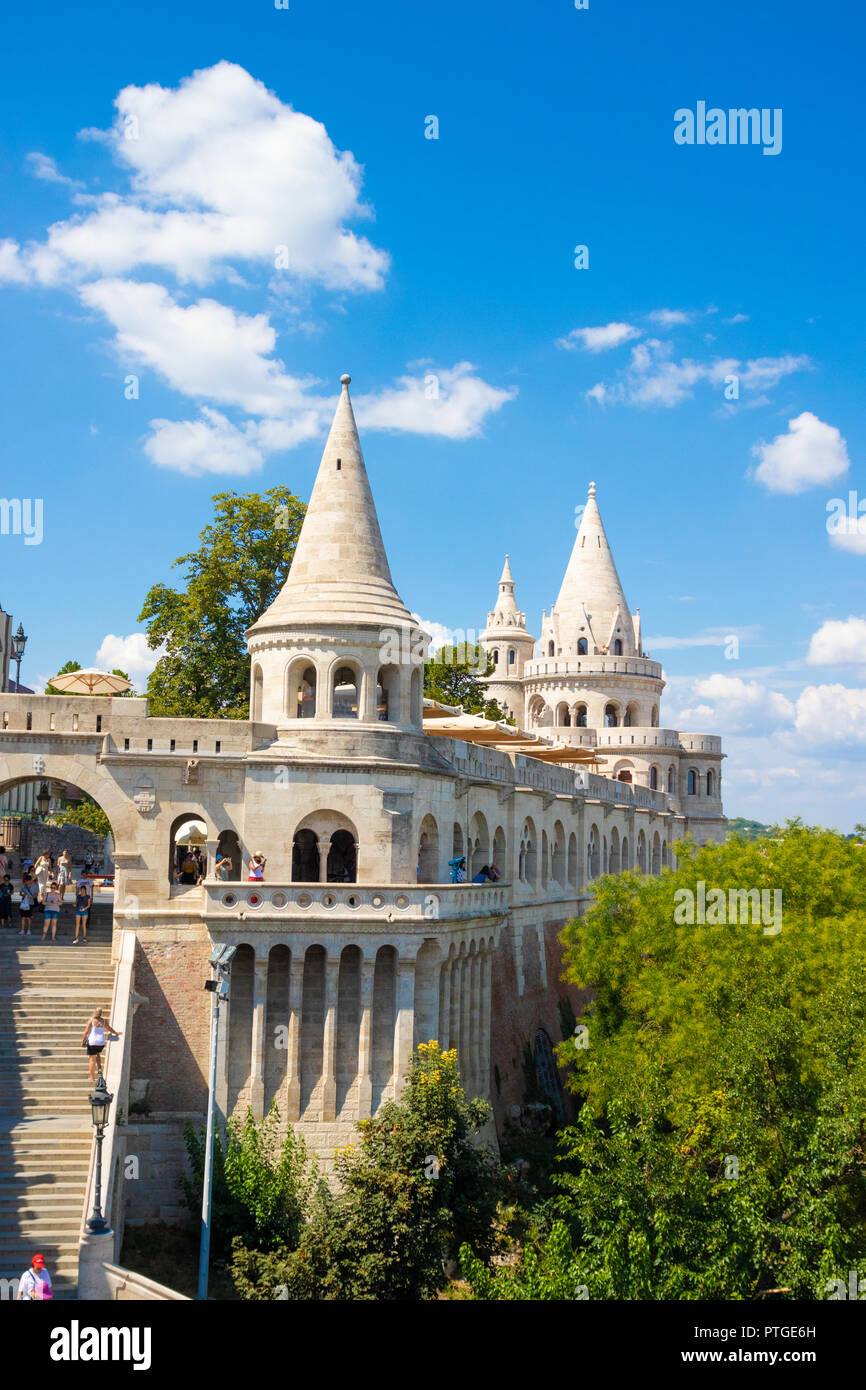 Fisherman's Bastion or Halaszbastya on the Buda Castle hill in Budapest, Hungary Stock Photo