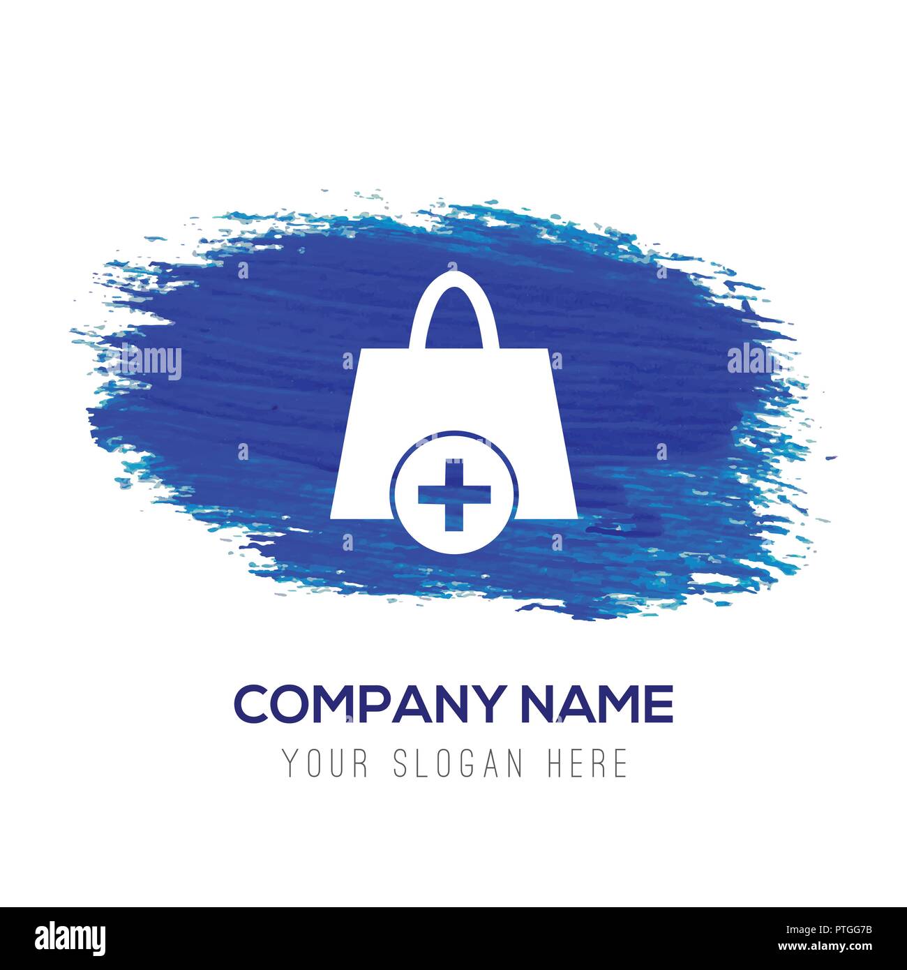 add Bag or purse icon Blue watercolor background Stock Vector Image