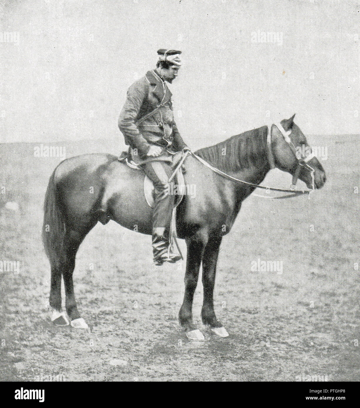 Major Augustus Murray Cathcart, on horseback in 1855, during the Crimean War by Roger Fenton. Stock Photo