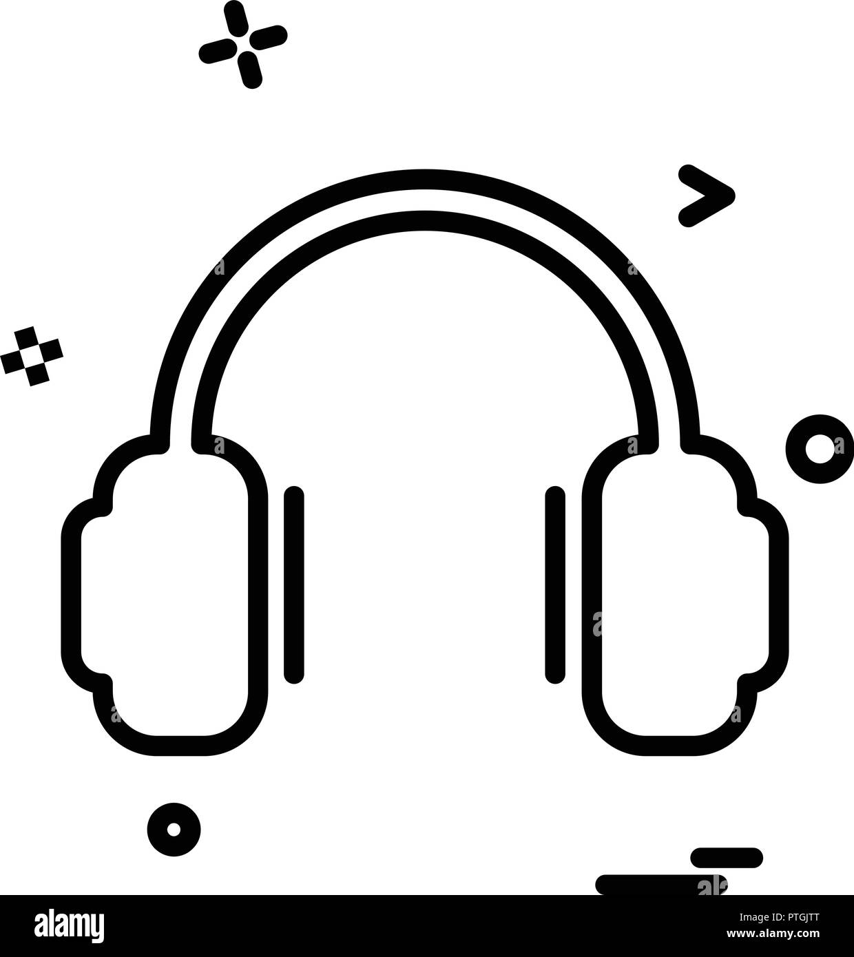 Headphone icon design vector Stock Vector Image & Art Alamy