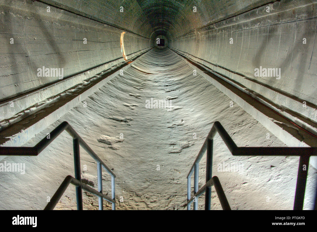 Ahrweiler, Dokumentationsstätte Regierungsbunker, Tunnel. europäisches Kulturerbe Stock Photo