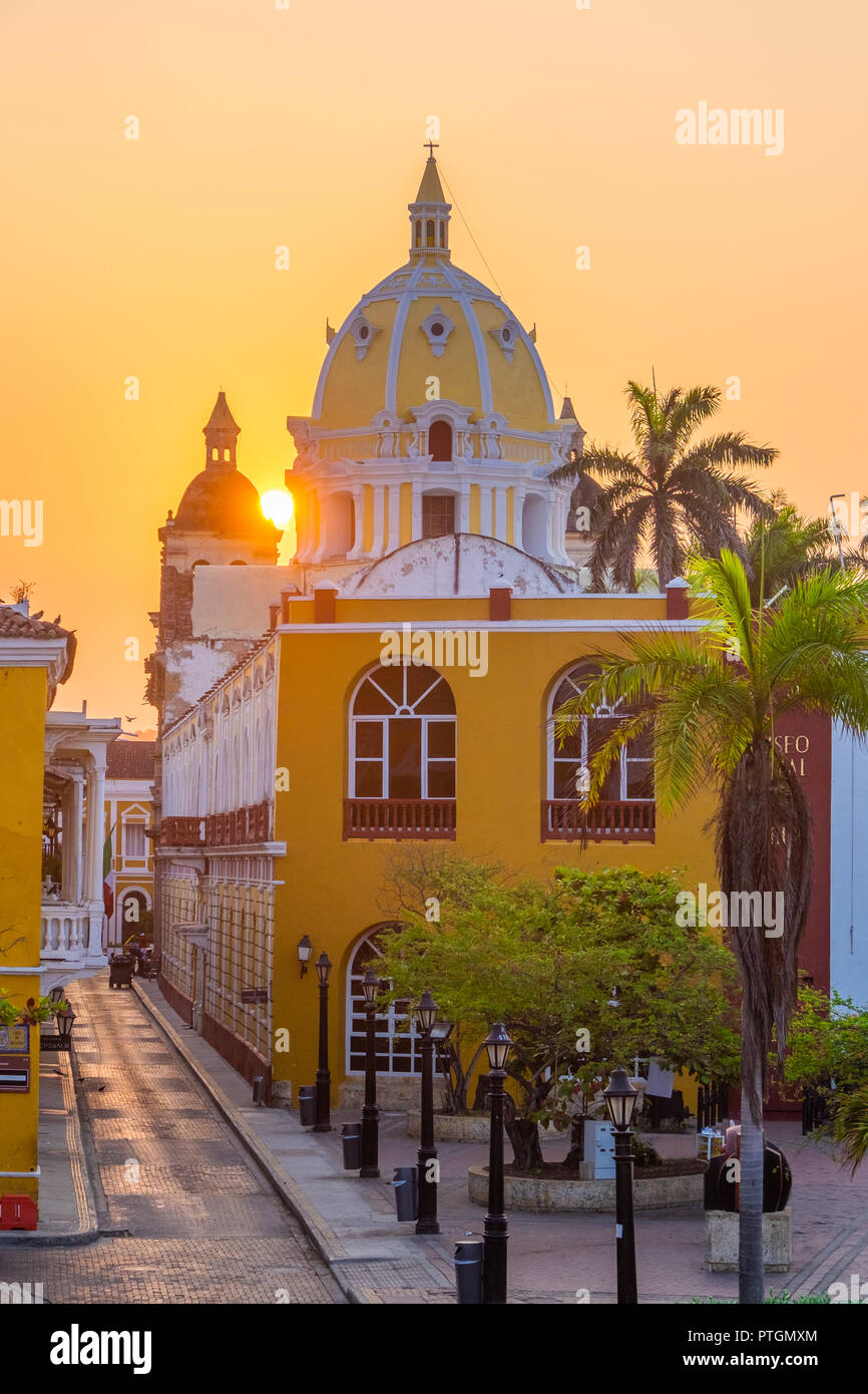 CHURCH AND CONVENT SAN PEDRO CLAVER - CARTAGENA - COLOMBIA Stock Photo