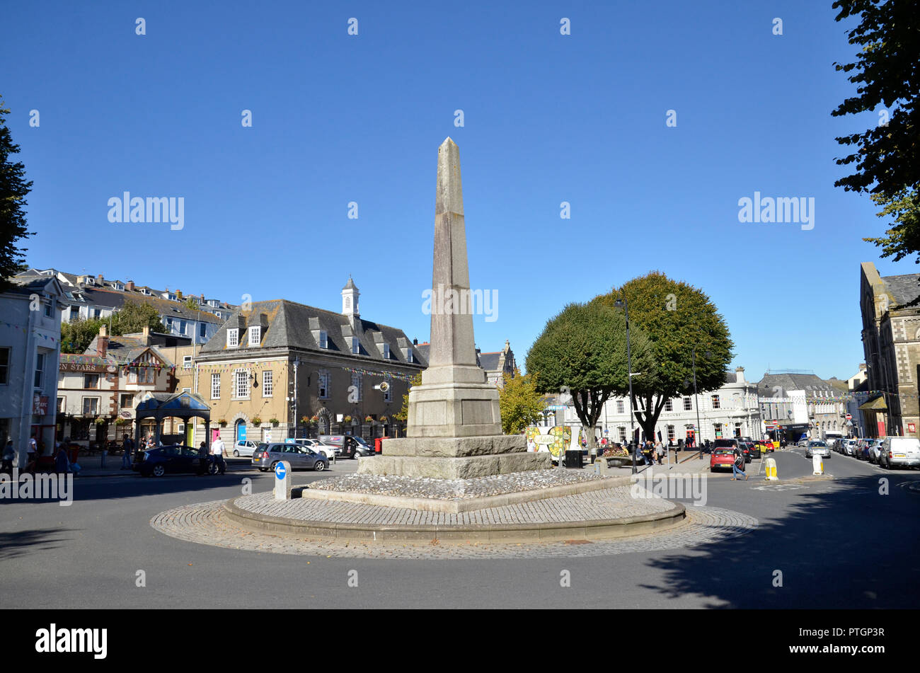 The Moor town square area of Falmouth in Cornwall Stock Photo