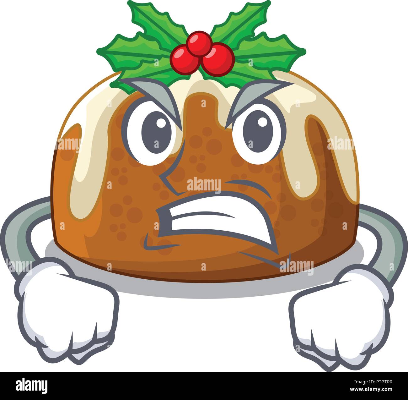 Angry christmas pudding on dinning table cartoon Stock Vector Image & Art Alamy