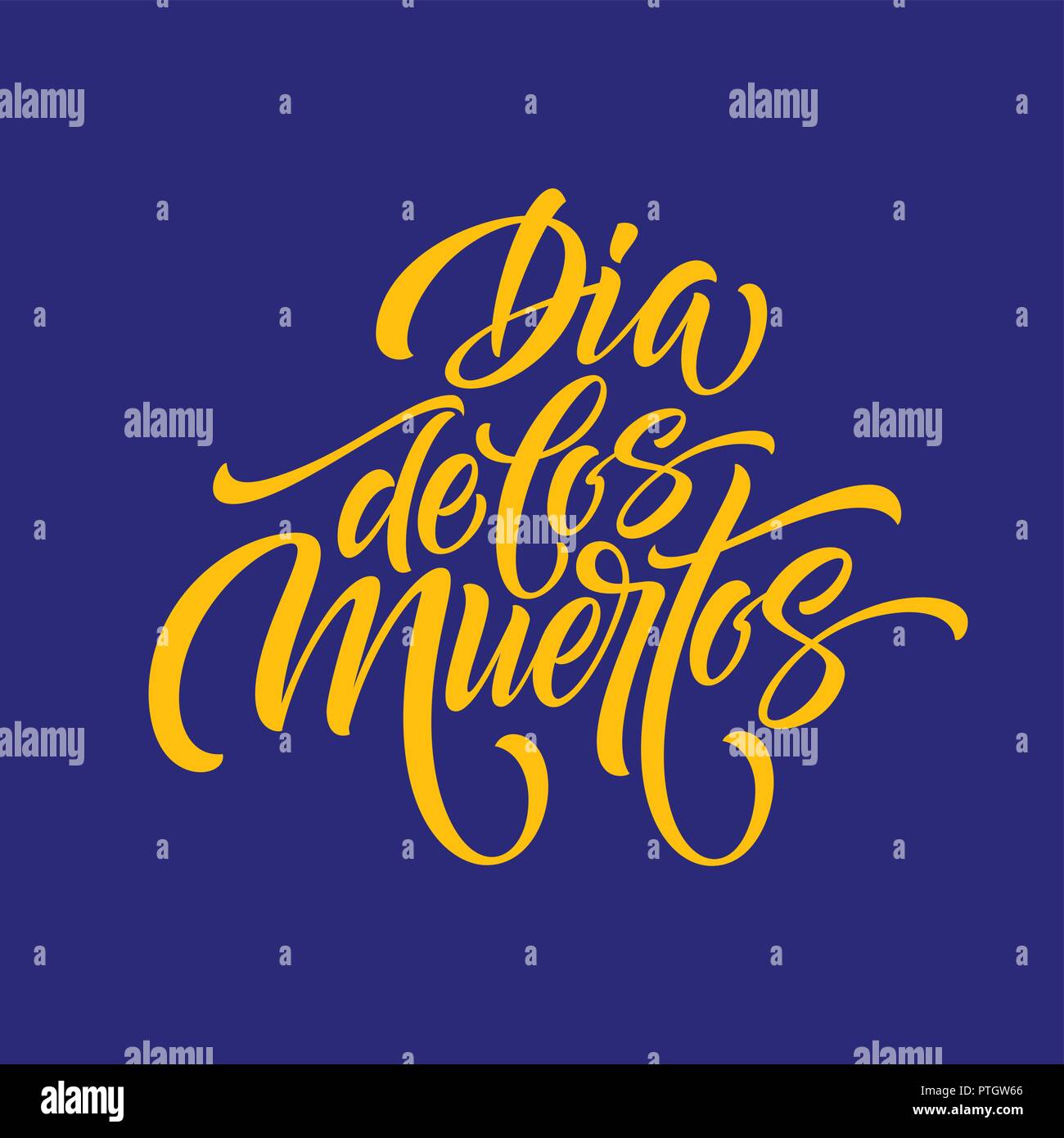 Day of the dead. Hand lettering Dia de los Muertos for postcard or