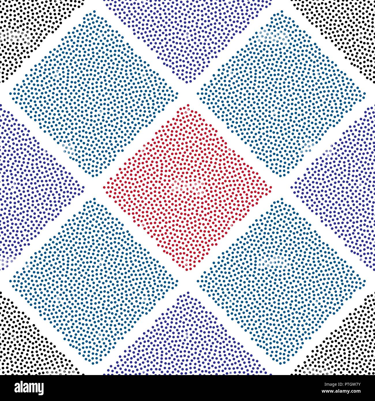 Dotted squares vector seamless pattern. Abstract dots cell modern texture for surface designs, textiles, wrapping paper, wallpapers, phone case prints Stock Vector