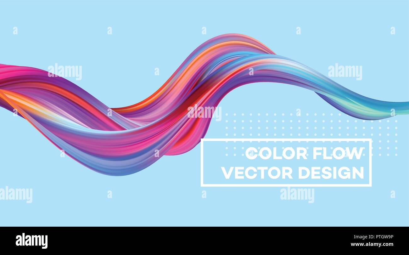 Modern colorful flow poster. Wave Liquid shape in color background. Art design for your design project. Vector illustration Stock Vector