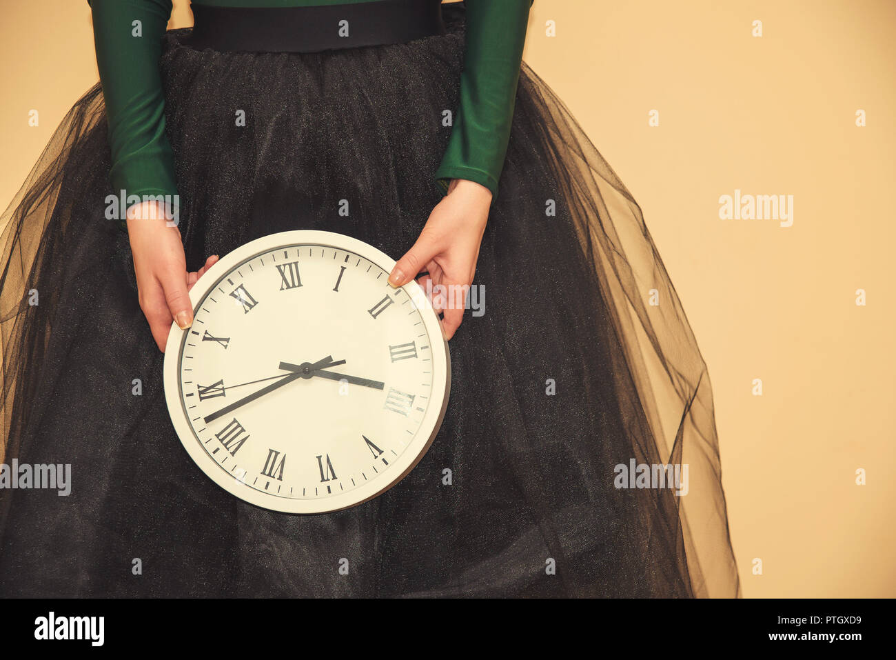 clock in hands Stock Photo Alamy