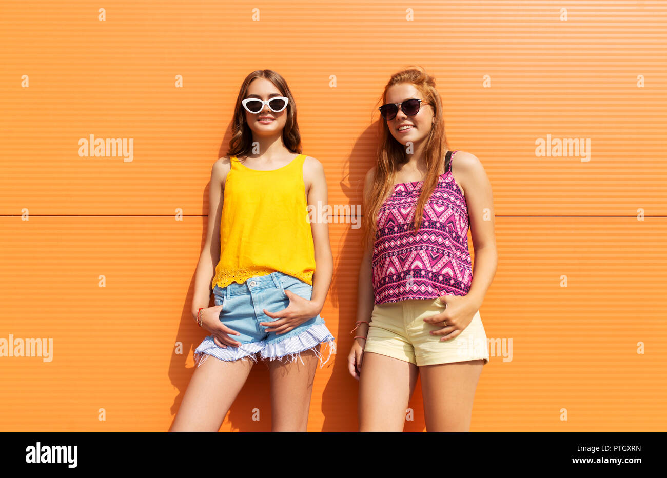 Four Beautiful Girls Stylish Clothes Summer Stock Photo 678415834