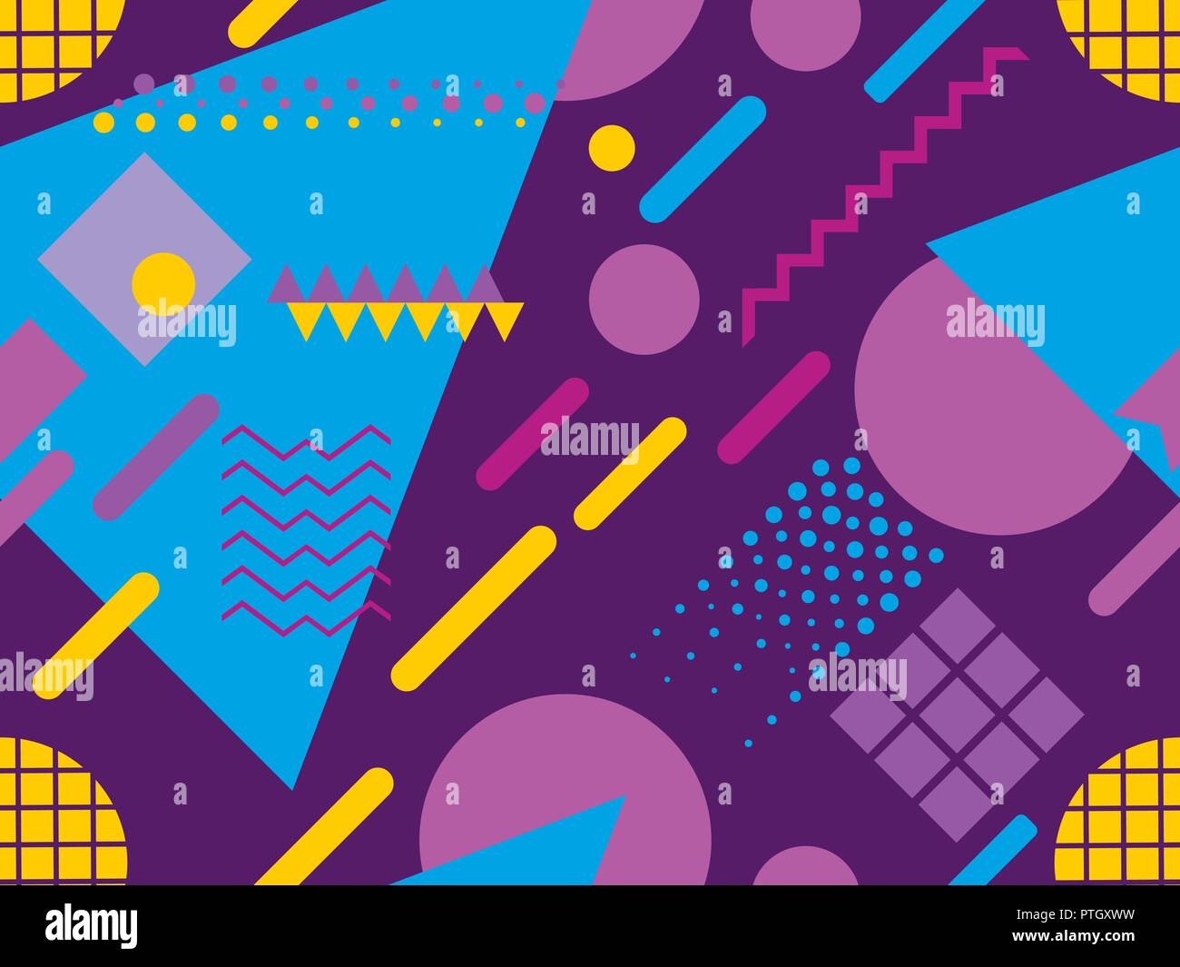 Memphis seamless pattern. Geometric elements memphis in the style of ...