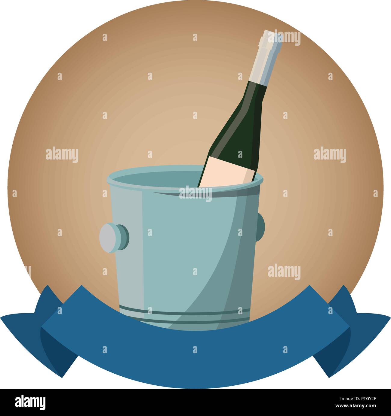 Wine bottle inside ice bucket Stock Vector Image & Art Alamy