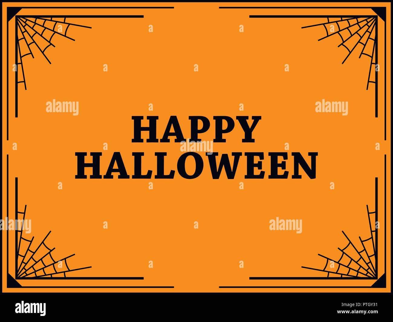 Halloween frame with cobwebs. Holiday background. Vector illustration Stock Vector