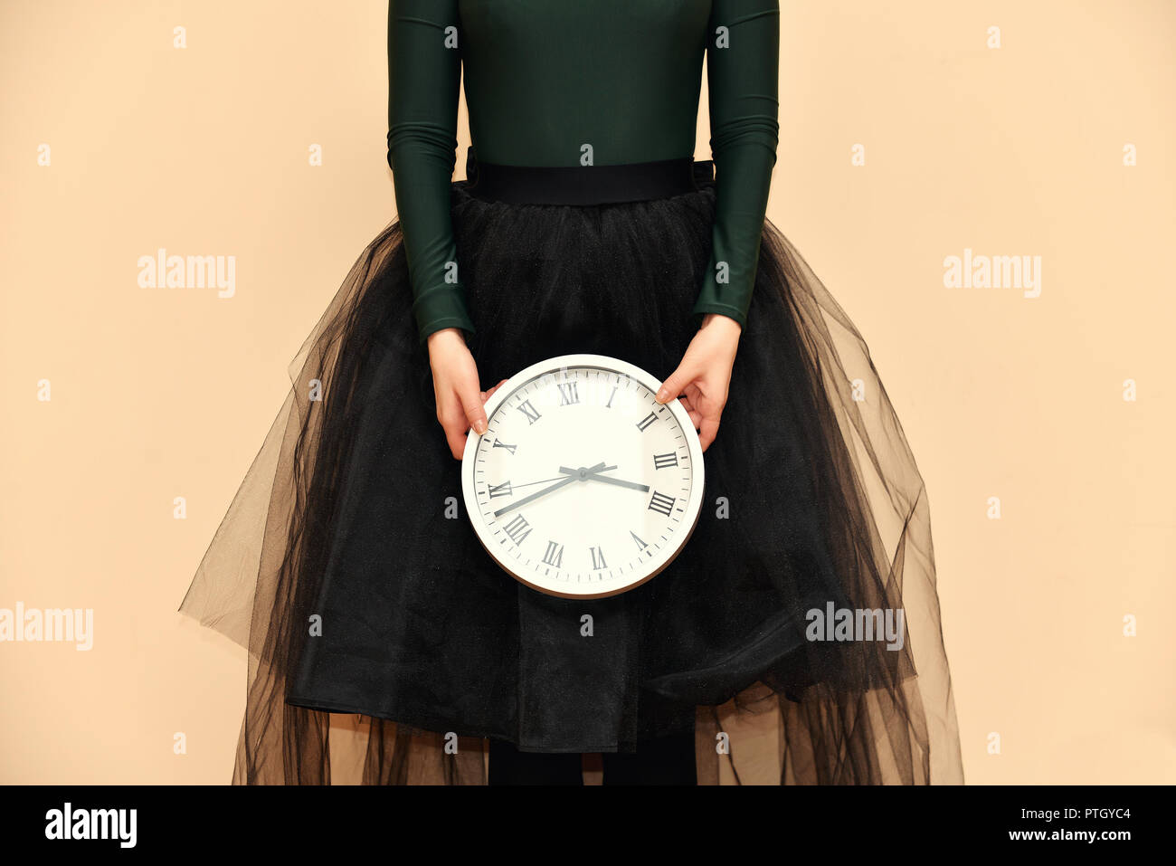 clock in hands Stock Photo Alamy
