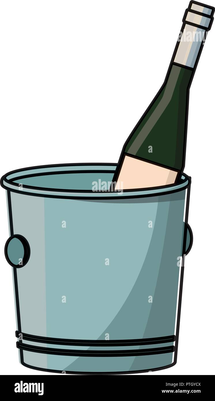 Wine bottle inside ice bucket Stock Vector Image & Art Alamy