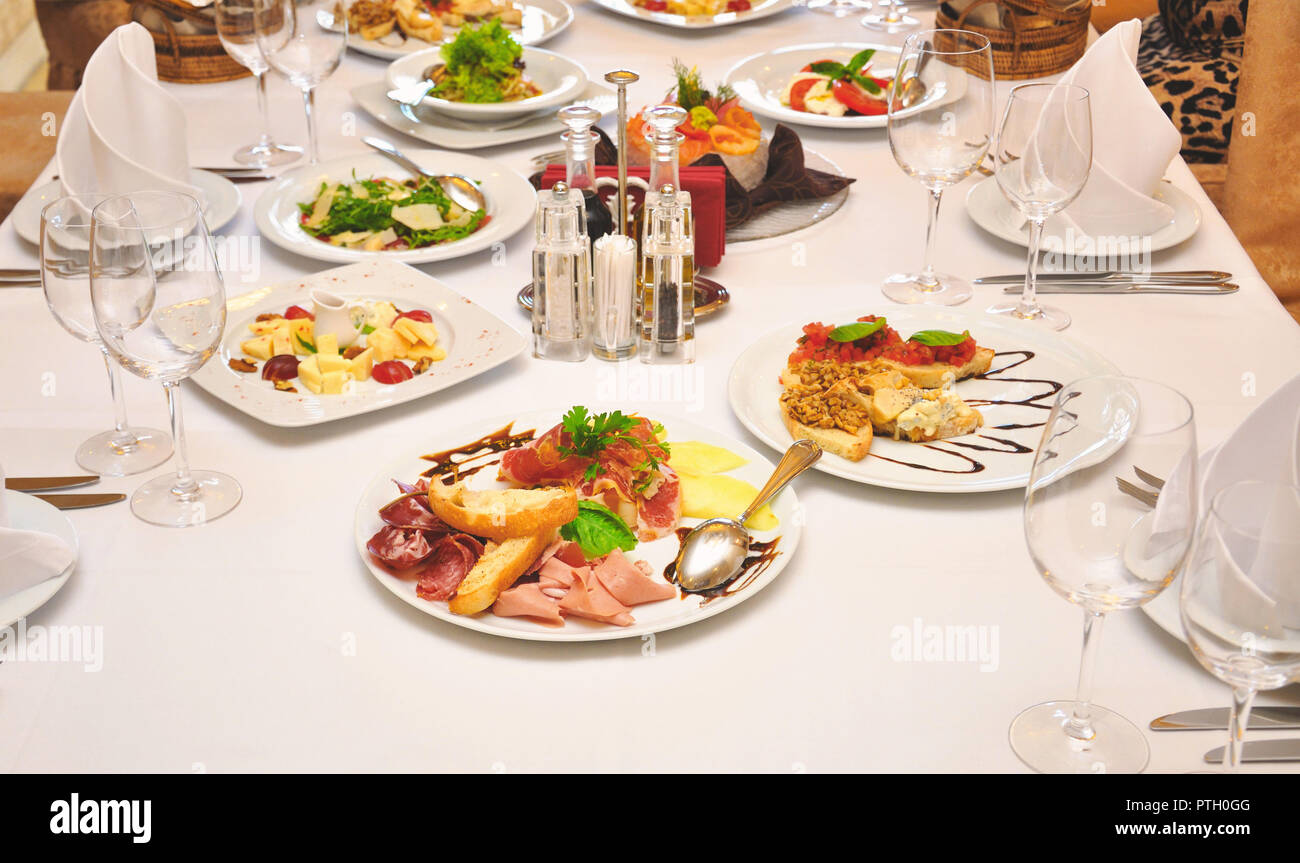 table with a meal  Stock Photo