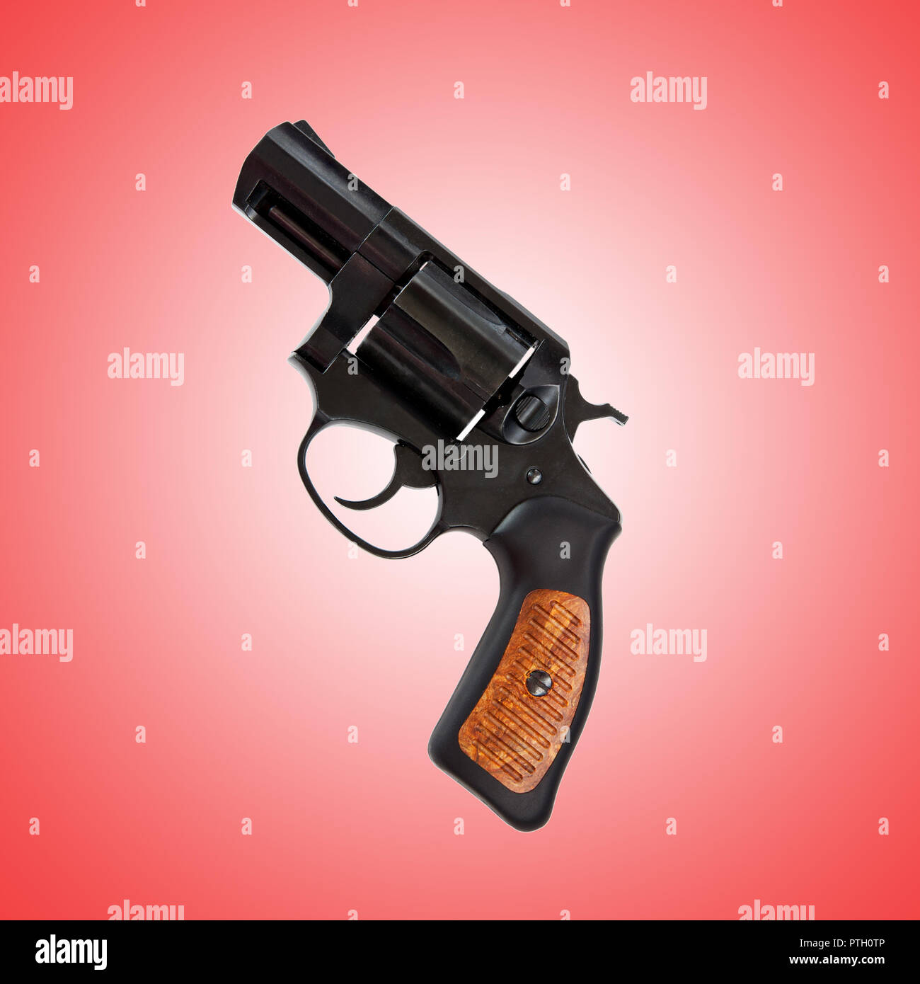 gun on red Stock Photo