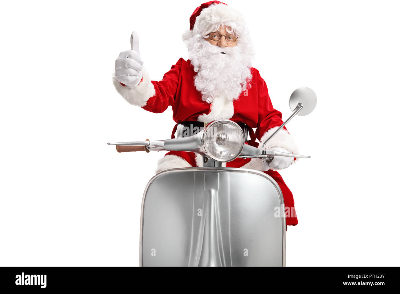 Father christmas scooter hi-res photography and Alamy