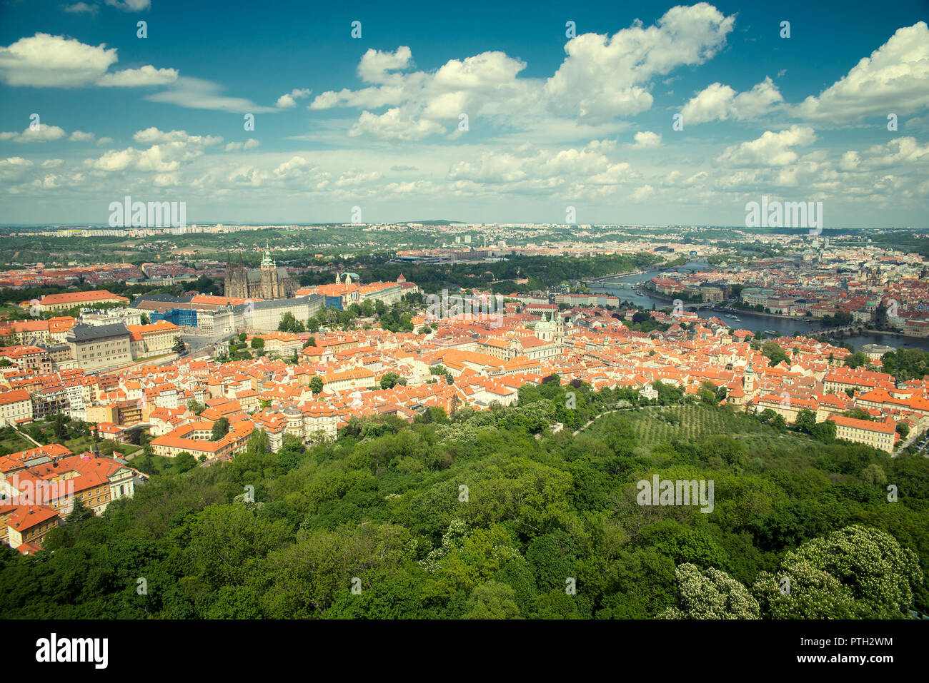 Praha View Top view red roof house hi-res stock photography and images - Alamy