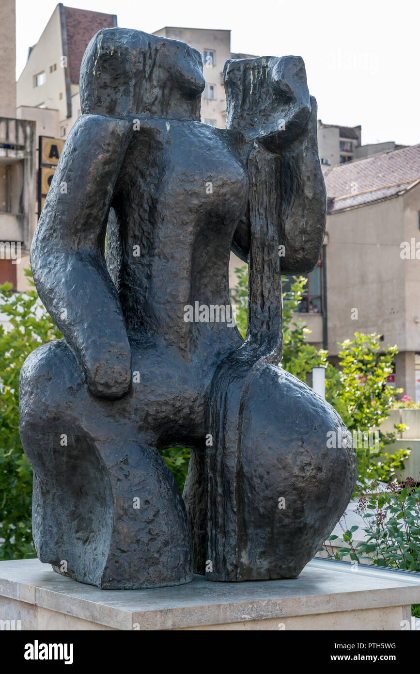 TARGU MURES, TRANSYLVANIA/ROMANIA - SEPTEMBER 17 : Modern Sculpture outside the National Theatre in Targu Mures Transylvania Romania on September 17, Stock Photo