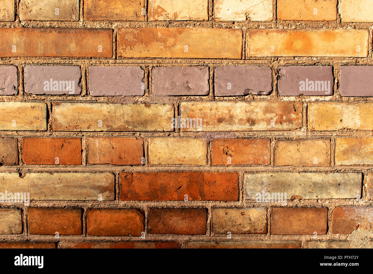 Red Brickwall in romantic light Stock Photo