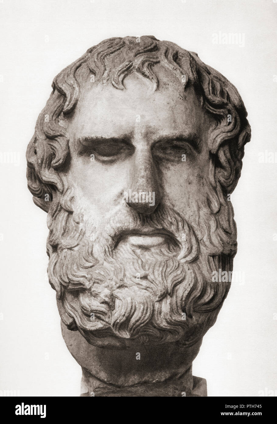 Bust of Euripides, c. 480 – c. 406 BC.  Tragedian of classical Athens. Stock Photo