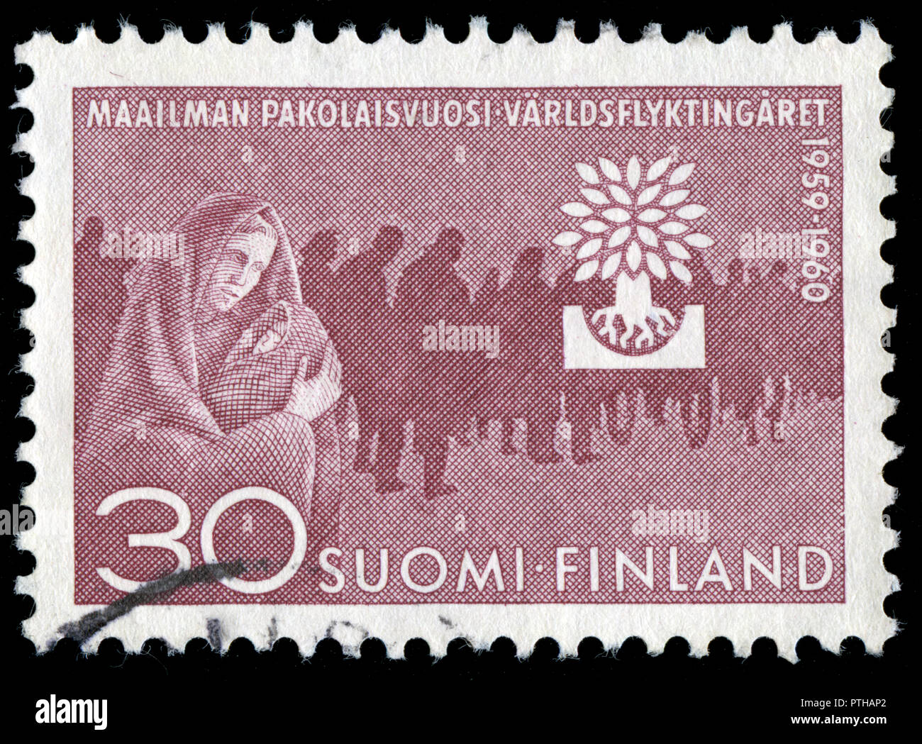 Postmarked stamp from Finland in the World Refugee Year 1959-1960 series  issued in 1960 Stock Photo - Alamy