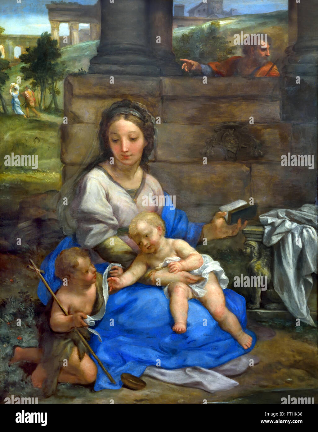 Mary with child and John the Baptist as a boy 1704 Carlo Maratta (1625–1713) Italy Italian Stock Photo