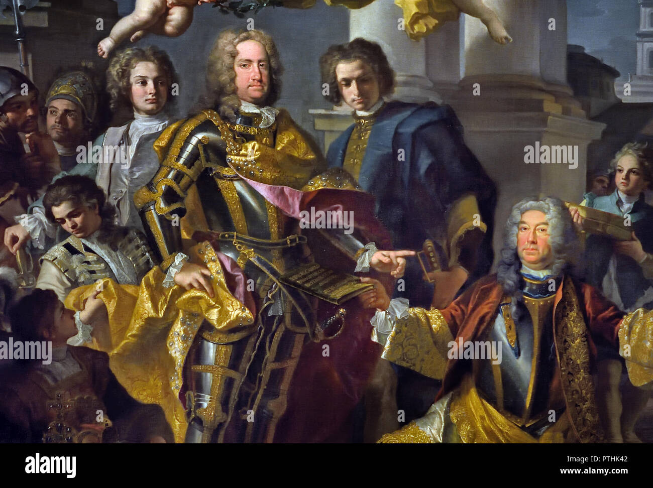 Emperor Charles VI and Gundacker Count Althann 1728 Francesco Solimena 1657 - 1747 Italy Italian ( harles VI, (1685 - 1740, Vienna Austria ) Holy Roman emperor from 1711 and, as Charles III, archduke of Austria and king of Hungary. Stock Photo