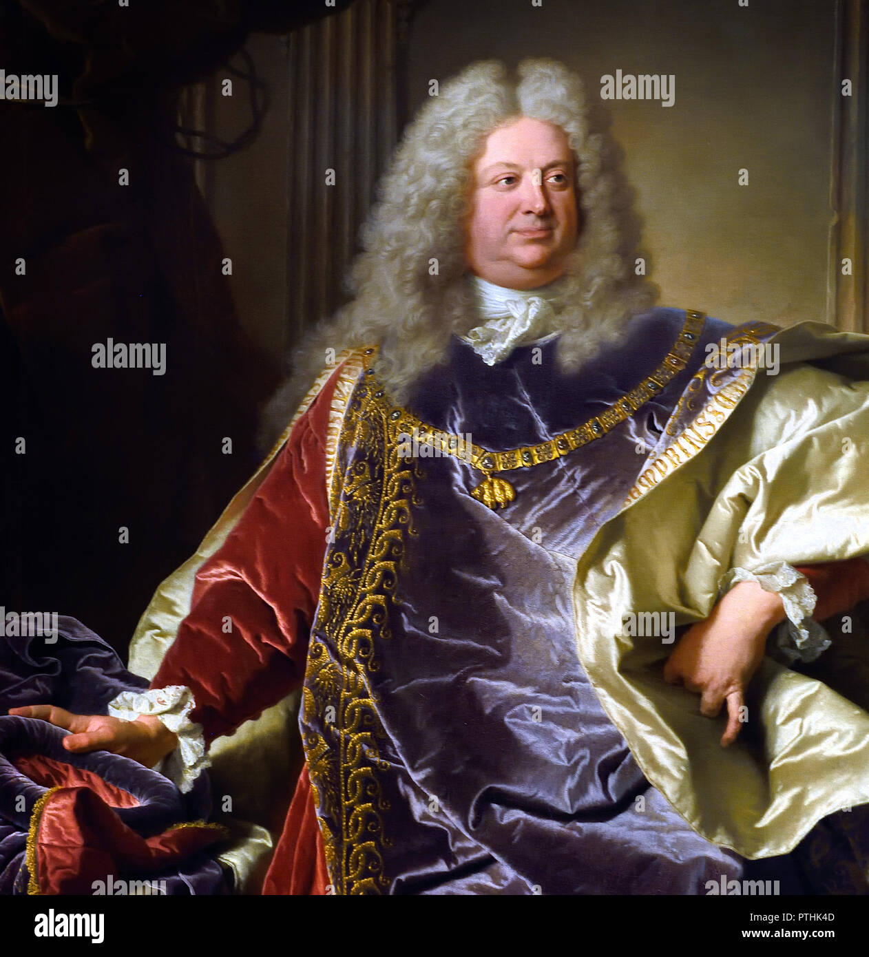 Philipp Ludwig Wenzel Sinzendorf 1671 – 1742 Austrian diplomat and statesman who for nearly four decades served as Court Chancellor responsible of foreign affairs of the Habsburg Monarchy. by painter Hyacinthe Rigaud 1659 - 1743 France French Stock Photo