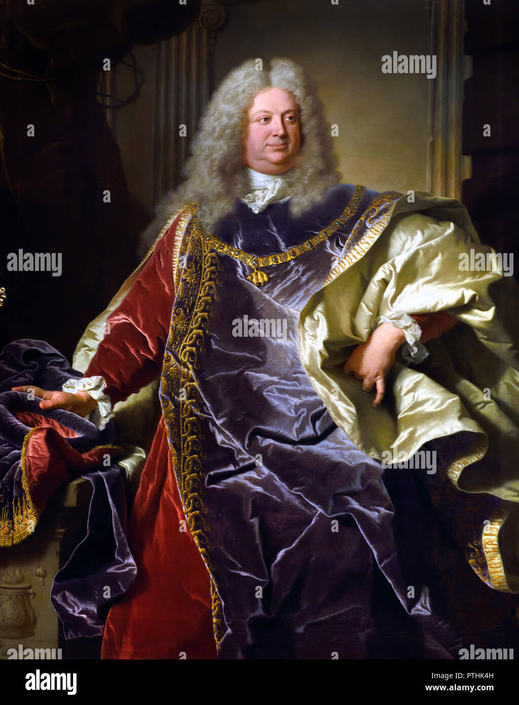 Philipp Ludwig Wenzel Sinzendorf 1671 – 1742 Austrian diplomat and statesman who for nearly four decades served as Court Chancellor responsible of foreign affairs of the Habsburg Monarchy. by painter Hyacinthe Rigaud 1659 - 1743 France French Stock Photo