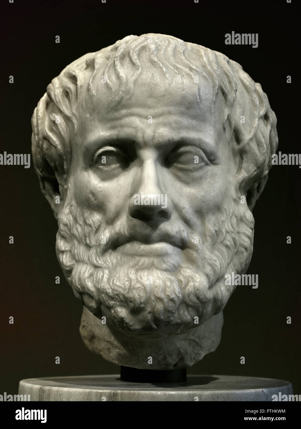 Philosopher Aristotle portrait head Culture Roman dating 1. - 2. Jh. N. Chr., After greek. Original of 4. Jh. V. Chr.  Greece Stock Photo