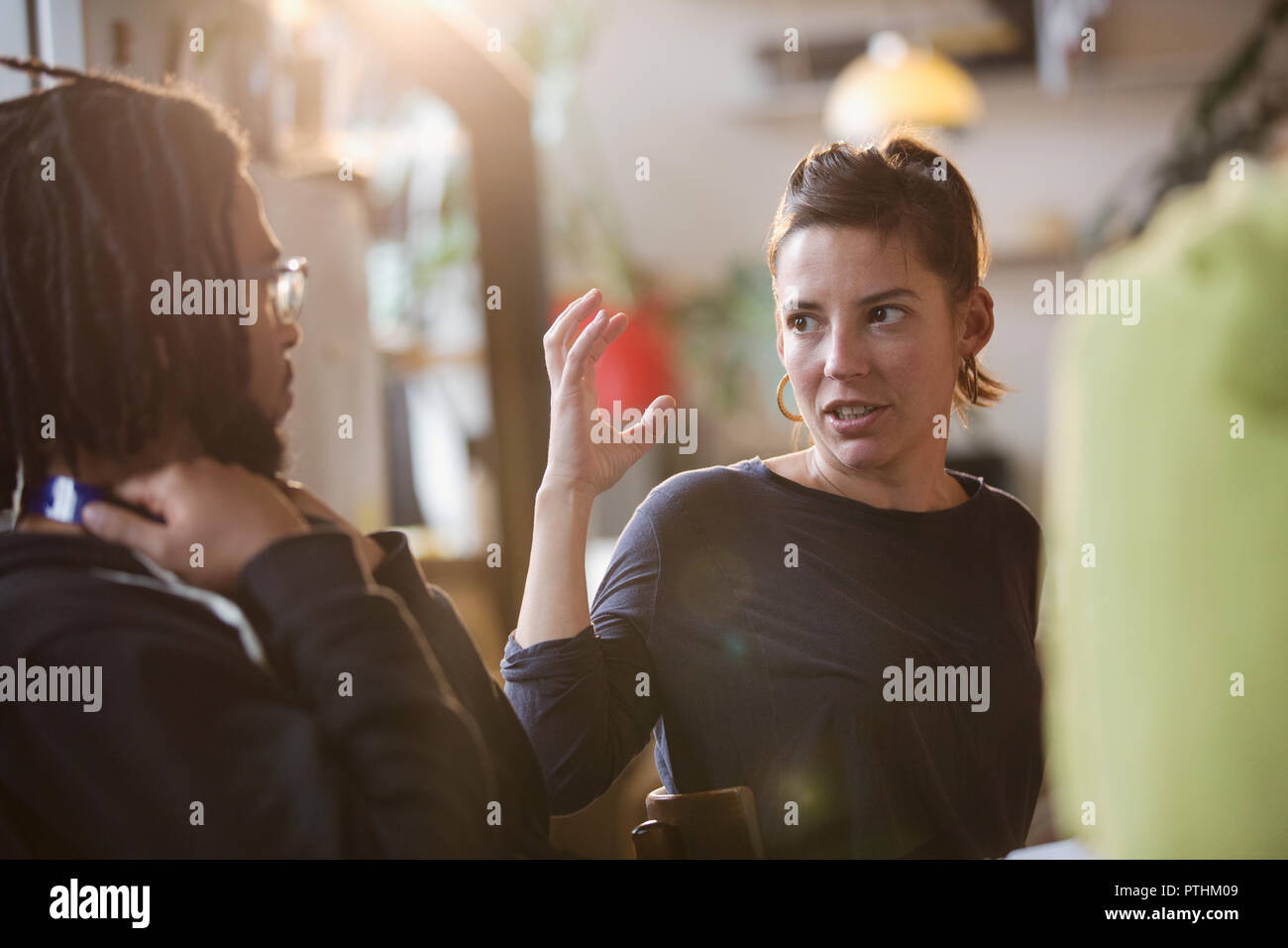 College students talking Stock Photo