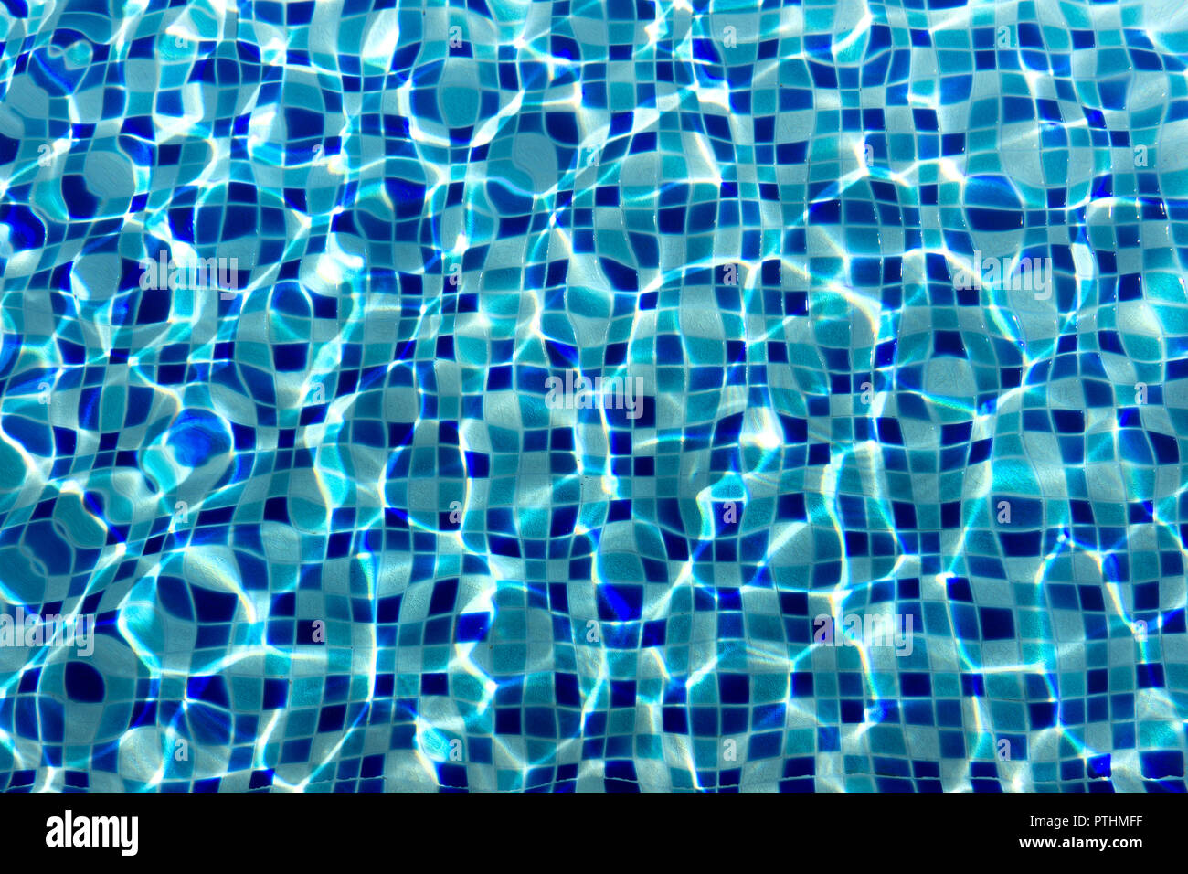 Ripple and flow with waves swimming pool bottom background. Stock Photo